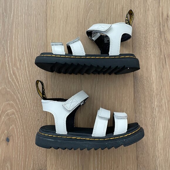 Dr. Martens Shoes Junior 13 Klaire Leather Strap Sandals White T Lamper Doc - Picture 6 of 16